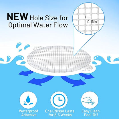 50 PCS Disposable Shower Drain Hair Catcher 3.54 Inches Round Drain Hair Catcher Stickers for Bath & Kitchen - Hair Catcher Shower Drain Cover for Human & Pet Hair - Mesh for Bathtub & Laundry