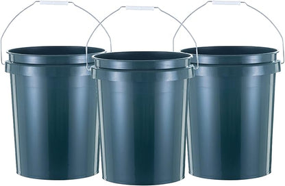United Solution ECOSense 5 Gallon Bucket, Heavy Duty, Comfortable Handle, Perfect for on The Job, Home Projects, or Cleaning; Made from 90% Recycled Materials.100% Recyclable (Pack of 3)