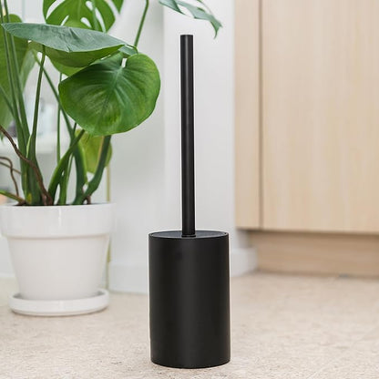 Yew Design Matte Black Toilet Bowl Brush for Bathroom with Holder - Bathroom Cleaner Scrubber with Sleek Design, Sturdy, and Durable Bristles
