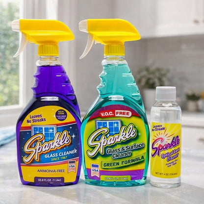 Sparkle Glass Cleaner, Original Purple Formula, 33.8-Ounce Trigger Bottle (Pack of 12)