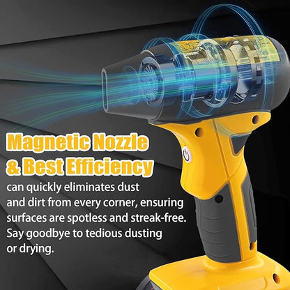 Cordless Jet Dry Mini Blower for Dewalt 20v Battery，Jet Fan 130000 RPM Wind Speed 4-Speed Control ，Super Jet Fan Blower for Drying, Cleaning (Battery not Included)