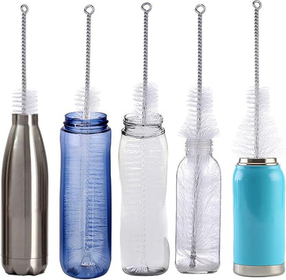 Bottle Brush - Ideal for Cleaning Narrow Neck Swing Top Glass, Brewing, Wine, Beer, Soda, Spray, Kombucha Bottles (White+1Pack)