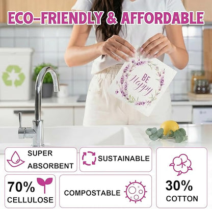 Swedish Dishcloths for Kitchen, 6 Pack Swedish Dish Cloths, Washable Kitchen Cloth, Reusable Paper Towels, 100% Biodegradable, Super Absorbent, Quick Drying