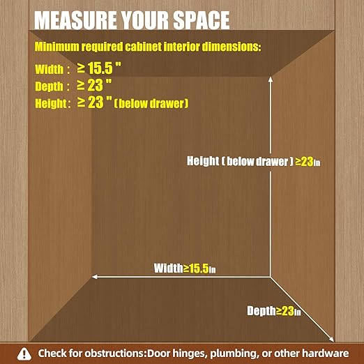Double Pull Out Trash Can Under Cabinet, Extra Large Dual 48 Qt Bins with Wood Frame, Min Opening Width of 15.5" - Pull Out Garbage Can for Kitchen Cabinet with Soft-Close Slide Out Trash Can Cabinet