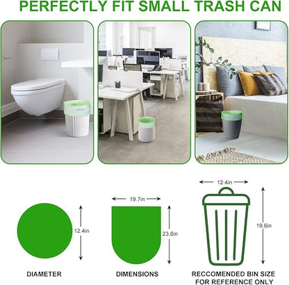 Small Trash Bags 4-6 Gallon, Inwaysin 200 Count Biodegradable Trash Bags 4 Gallon, Extra Strong Small Garbage Bags Unscented, Size Expanded, Green, for Bathroom Bedroom Office Kitchen Trash Can