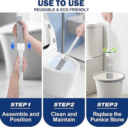 Navona 12 Pack Pumice Stone Toilet Bowl Cleaner with Extra Long Handle, Pumice Stone Scouring Stick for Toilets, Bathrooms, Kitchens, Spas and Pools