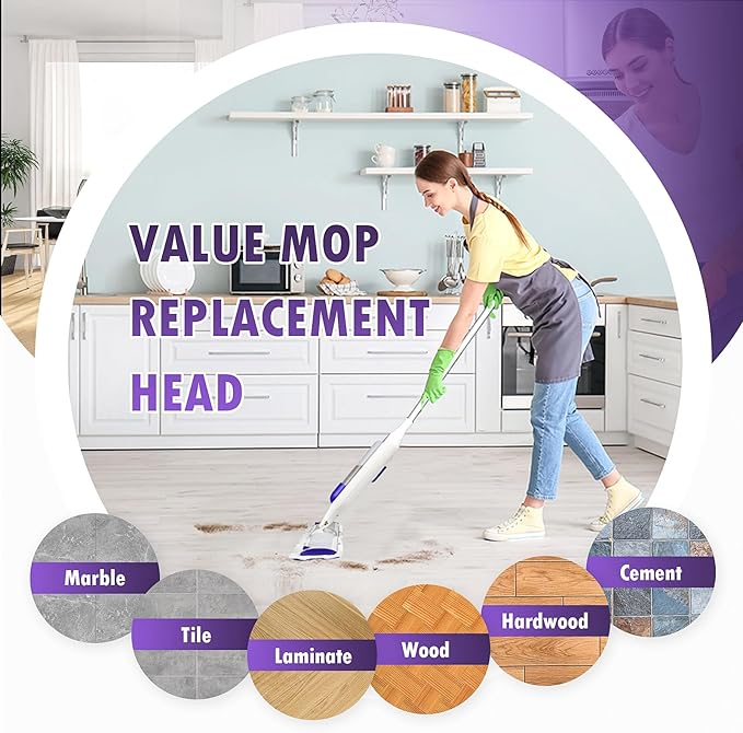 12 Pack Disposable Power Mop Refills Compatible with Swiffer Power Mop, for Swiffer Power Mop Pads, for Floor Cleaning, Unscented & Thickened Pads