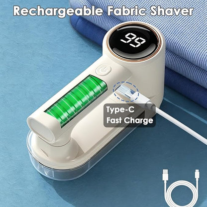 Fabric Shaver Rechargeable, 3-Speed Lint Shaver, 2-in-1 Lint Remover Shaver with 6-Leaf Blades & LED Display, Sweater Shavers to Remove Pilling, Pilling Remover for Clothes, Furniture, Blanket, Couch