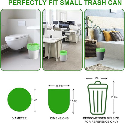 1.2 Gallon Mimi Compostable Trash Bags - (Fit1-1.3Gallon) Small Garbage Bags Green Biodegradable 5 Liter 100 Count Unscented For Kitchen Bathroom Car Tiny Waste Basket Liners Strong Inwaysin