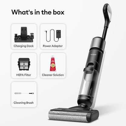 Ultenic Wet Dry Vacuum Cleaner, Cordless Vacuum Mop Combo with Self-Cleaning, 50min Runtime, Smart Mess Detection, Edge Cleaning, LED Display, 3-in-1 Floor Cleaner Machine for Hard Floor, Black＆White
