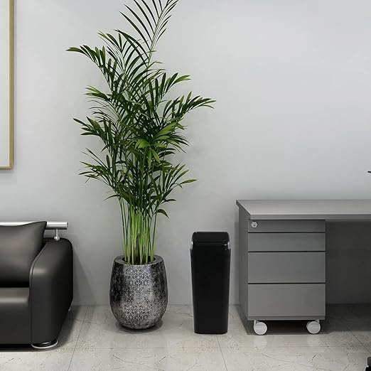 Plastic Waste Bin with Swing Lid, 14 Liter Garbage Can, 1 Pack, 5.2" x 8.2" x 15.7"