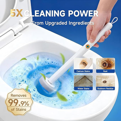 Disposable Toilet Cleaning Brush Kit with 48 Refill Heads, Long Handle Deep Clean Toilet Brush, All in One Bathroom Toilet Cleaner System for Household Apartment Daily Bathroom Cleaning