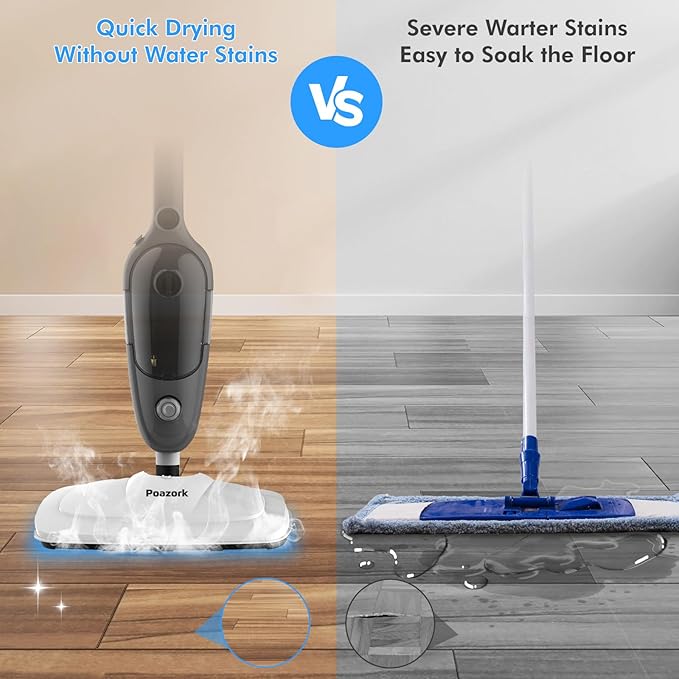 Steam Mop - All-in-one Detachable Floor Steamer with 11 Accessories, Multipurpose Steamer for Hardwood Floors, Clothes,Windows,Tiles,Carpet, Powerful Handheld Steam Cleaner for Home Use