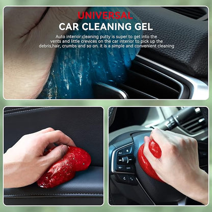 Auto Dynasty Pack of 4 Car Cleaning Gel, 2024 Universal Auto Detailing Tools Car Interior Air Vent Dust Cleaner Slime Putty Jelly for Printers, Camera, Calculator, Keyboard (Red, Blue, Green, Yellow)