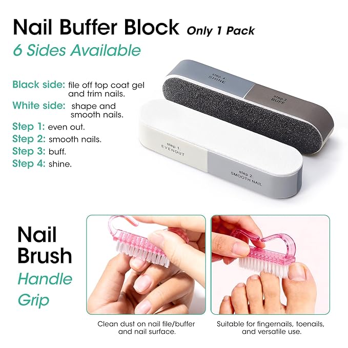 Gellen Nail Cleanser Pads 50PCS with 10PCS Manicure Tools Kit: Ceramic Cuticle Pusher Pen, Remover and Cuticle Oil Nail Prep Care Kit, Nail File 100/180, Polishing Buffer, Nail Clipper & Brush