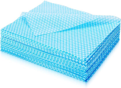 Volokitx 60 Pack 13.8×15.7 in Disposable Dish Cloths for Kitchen, Bathroom & Daily Cleaning – Durable & Short-Term Reusable Cleaning Cloths (Blue)