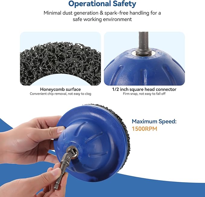 Wheel Hub Resurfacing Kit, 6 Inch Wheel Hub Polisher and Resurfacing Automotive Tool with Drill Adapter, Wheel Hub, Rim & Rust Removal Tool for sedans, Vans, Trucks and Sprinters