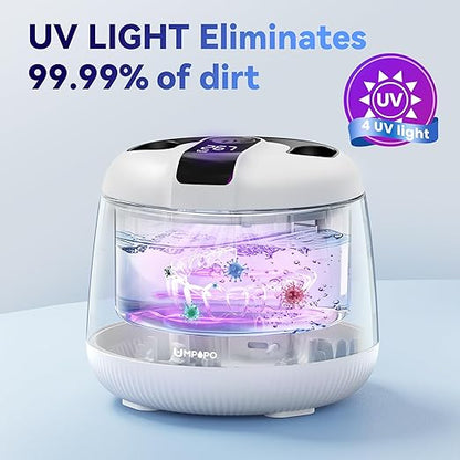 Ultrasonic Retainer Cleaner Machine 48kHz, Dental Cleaning Pod, Ultrasonic Retainer Cleaner for Dentures, Aligners, Mouth Guards, Toothbrush Heads and Jewelry with 200ML Capacity, LAB Supply
