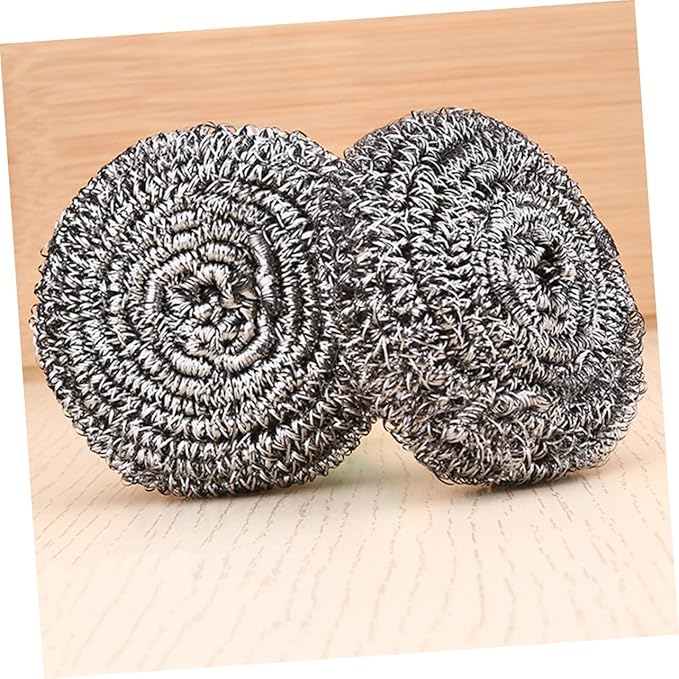Alipis 2pcs Stainless Steel Kitchen Cleaning Balls Heavy Duty Dish Scrubbers Spiral Design Rust-Resistant Scourers for Pots and Pans for Tough Kitchen Cleaning Tasks