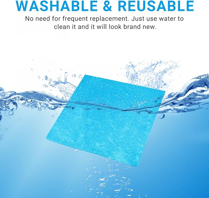 8 Pack 25-1217 Reusable Dry Filter Replacement for Stanley 1-6 Gallon Wet/Dry Vacuum, with 3 Retaining Bands
