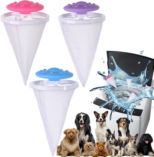 2026 Upgraded Pet Hair Remover for Laundry, Lint Catcher for Washing Machines, Laundry Pet Hair Catcher, Cat and Dog Hair Washing Machine Catcher 3PCS，for Use with Top-Loading Washing Machines；