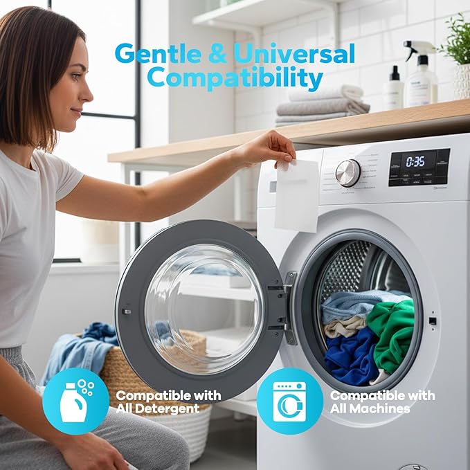 Color Catcher for Laundry (128 Count), Color catcher to Prevent Dye Transfer in Mixed Loads and Save Time by Skipping Sorting, Safe for All Fabrics and Washing Machines
