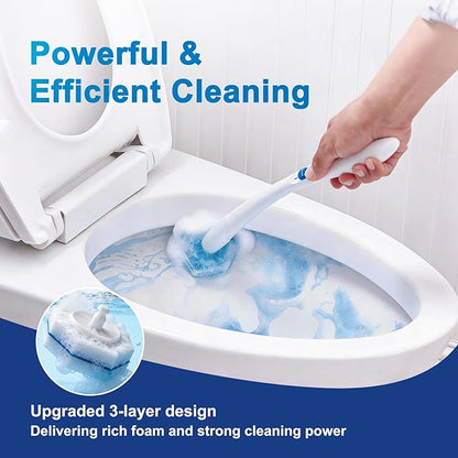 30pcs Toilet Cleaner Refill Pads for Clorox Wand, Upgrade 3-Layer Toilet Scrubber Refills, Premium toilet of wand refills, Won't Fall Apart, Safe On Porcelain