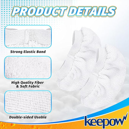 KEEPOW Universal Microfiber Pads Compatible with Bissell Steam Shot Omni Attachments Fit fr Wagner Fit fr PurSteam Fit fr McCulloch Steam Cleaner Accessories fr Handheld Steam Cleaner Washable 4 Pack