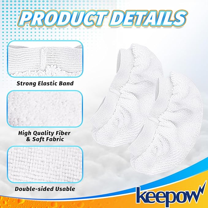 KEEPOW Universal Microfiber Cloths for Handheld Steam Cleaner Attachments Compatible with Bissell Steam Shot Omni Fit fr Wagner Fit fr PurSteam Fit fr Phueut Steamers Washable Rags 10 Pack