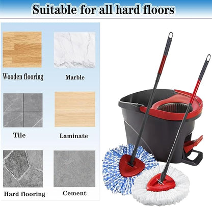 4 Pack Mop Replacement Heads for O-Ceda Mop Replace Head EasyWrin Spin Mop Heads Replacements, Microfiber Spin Mop Refills, Machine Washable and Easy-to-Replace (1-Tank System)