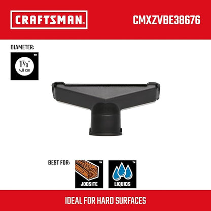 CRAFTSMAN CMXZVBE38676 1-7/8 in. Utility Nozzle Wet Dry Vac Attachment, Industrial-Grade Shop Vacuum Accessory for Cleaning Hard Surfaces, Fits 1-7/8 in. Hose Diameter