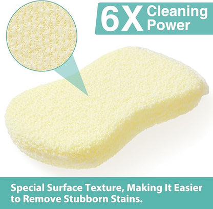Mr. Scrub Sponges Kitchen Scrub Dish Sponge Scouring Pad, 6 Pack Cleaning Brush Scrubber Supplies for Soap, Dishwashing Dinnerware Sets Pan Pot Glass Dishwasher Sink Bathroom Towels Cloth Rags Holder