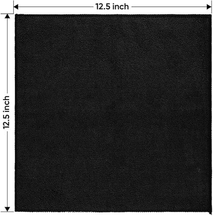 HOMEXCEL 800 Packs Microfiber Cleaning Cloth, 11.5 x 11.5 inch Microfiber Towels for Cars, Ultra Absorbent Washing Cloth, Lint Free Streak Free Cleaning Rags for Car, Kitchen, and Window (Black)