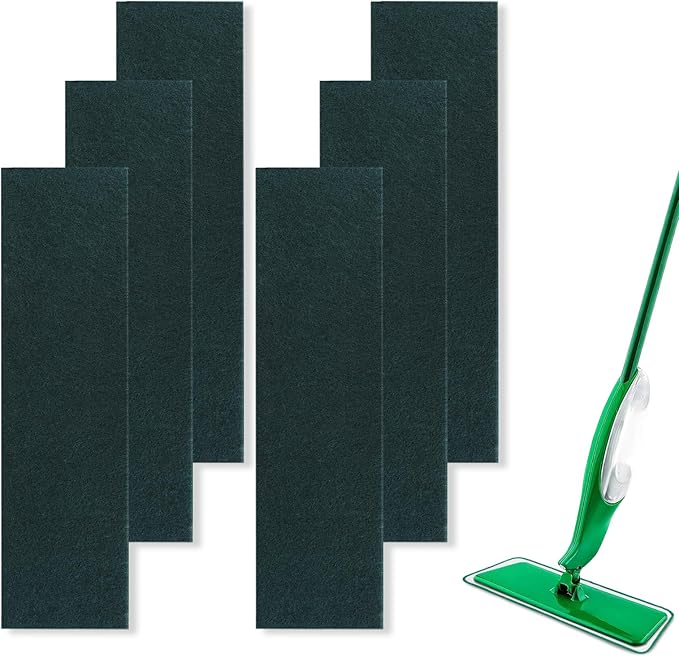 18in Reusable Scrub Mop Pads: 6 Pack Washable and Scrubbing Replacement Pads Compatible with Bona, Rubbermaid and Libman Microfiber Mops
