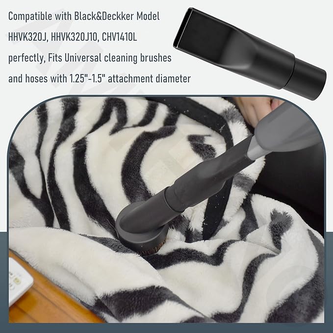 Attachments for BLACK+DECKER - Extendable Crevice Tool, Accessories Adapter, for Hand Vacuum Models with Slim Nozzle and Extendable Crevice - Fits Caliber (1.47" x 0.5")