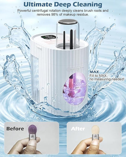 CloudValley Electric Makeup Brush Cleaner Machine, Automatic Fast Deep Clean & Dryer, Low Noise Portable Beauty Brush Cleaning Tool, Daily Easy Use for Makeup Lovers & Professional Makeup Artists