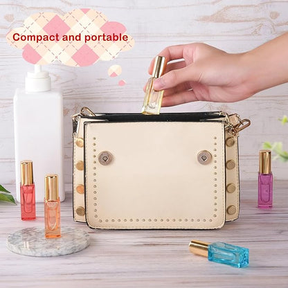 5pcs 6ml Refillable Perfume Bottle Travel Atomizer Set - Glass, Multi Color, High Precision Nozzle