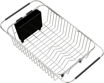 TESOT Adjustable Over Sink Dish Rack Stainless Steel Dish Drying Rack On Counter or in Sink, Rustproof