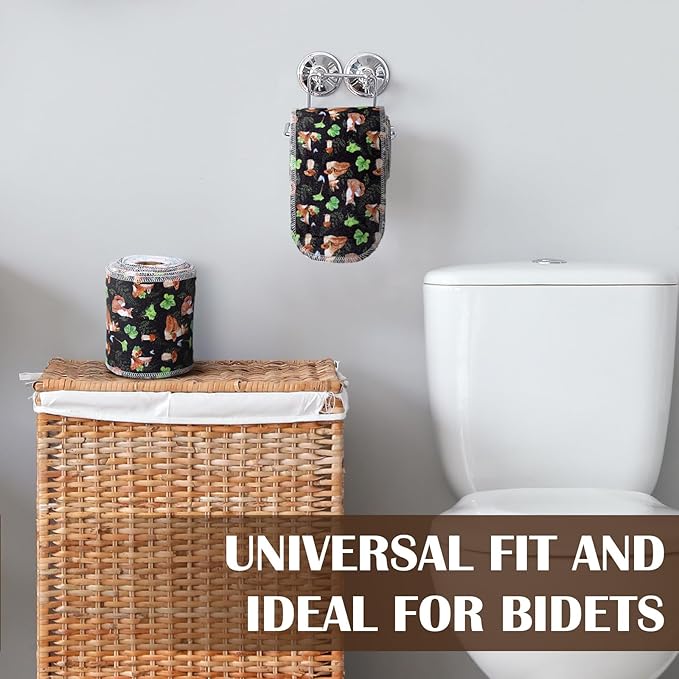 FuWeave 60 Pack Reusable Toilet Paper Washable Soft Bidet Towels Bulk Gifts Paperless Rolls Flannel Cotton 12'' x 4.3 Family Cloth Wipes Bathroom Napkins with Cardboard (Wilderness)