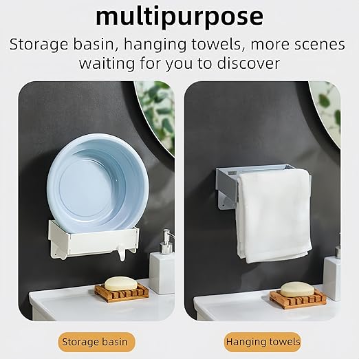 2 Pcs Collapsible Plastic Trash Bag Holder, Kitchen Cabinet Door, Garbage Bag Holder Under Sink, White, Plastic, 5 Gallon, Rectangular, Indoor/Outdoor, Adjustable, No Lid, Trash Can