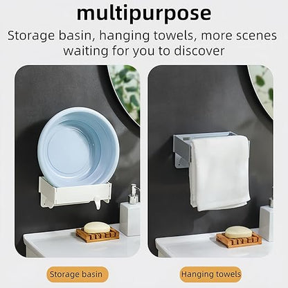2 Pcs Collapsible Plastic Trash Bag Holder, Kitchen Cabinet Door, Garbage Bag Holder Under Sink, White, Plastic, 5 Gallon, Rectangular, Indoor/Outdoor, Adjustable, No Lid, Trash Can