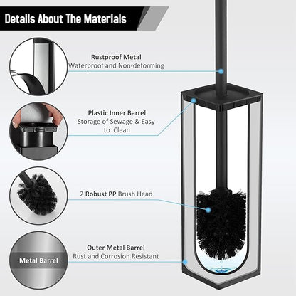Stainless Steel Toilet Bowl Brush and Holder for Bathroom Storage Organization