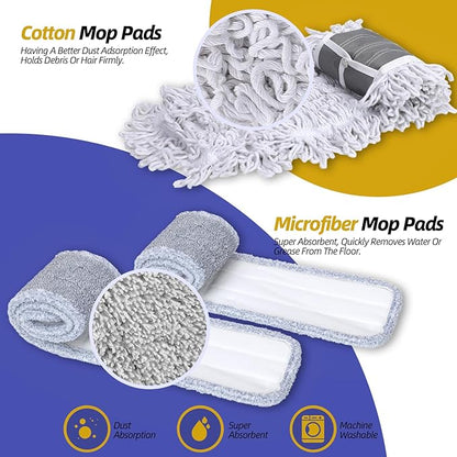 36" Commercial Dust Mops for Floor Cleaning, Masthome Professional Industrial Mop with 3 Pads, Heavy Duty Commercial Mop with 62'' Long Handle,Large Floor Mops for Office Garage Warehouse Factory Mall