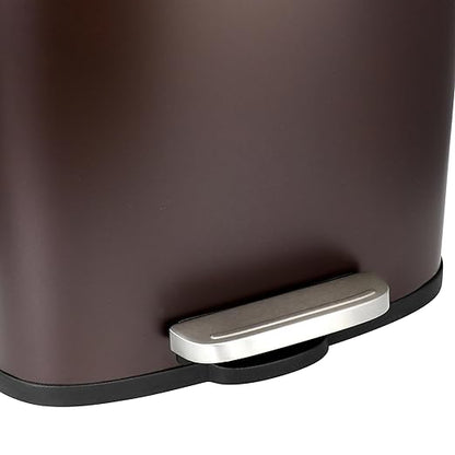 Elama Kitchen, Home and Office Versatile Step Trash/Recycling Bin with Slow Close Mechanism (3 Piece 7.9 Gallon + 2 x's 1.32 Gallons Bronze)