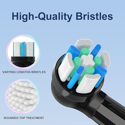 6 Pack IO Brush Head Compatible with Oral B IO 2/3/4/5/6/7/8/9/10/Deep Clean Electric Toothbrush, Replacement Heads Compatible with Oral B IO for Effective Cleaning (Black)