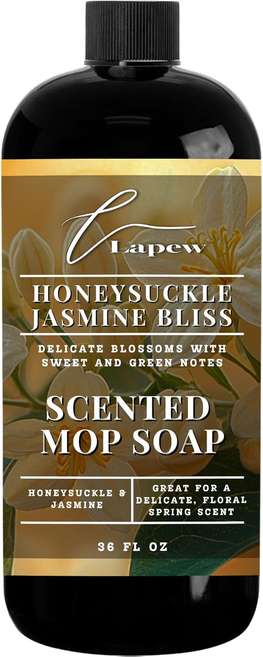 Lapew Honeysuckle Jasmine Scented Mop Soap - Luxury Floor Cleaner Concentrate for Mopping Tile, Laminate, Vinyl & Hardwood | Streak-Free, Low-Foam | 36 oz