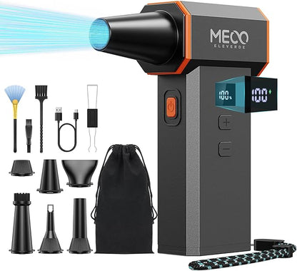 Electric Air Duster 220,000 RPM 100 Stepless Levels, Brushless Motor & LED Display Cordless Air Duster with Cleaning Kit, Mini Dust Blower for PC, Keyboard, Car, Home & Outdoor