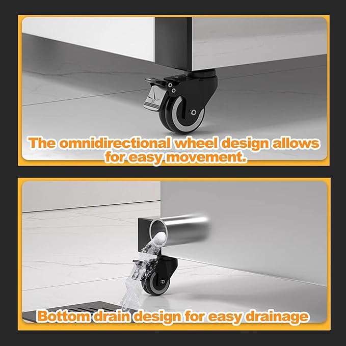 SARKEY Mobile Broom Mop Holder,Cleaning Supplies Organizer,Freestanding Storage Cart,Rolling Janitor Cart With Wheels,Drip Tray,For Garden Garage Schools Hotels Hospitals(98x50x170cm(39x20x67in))