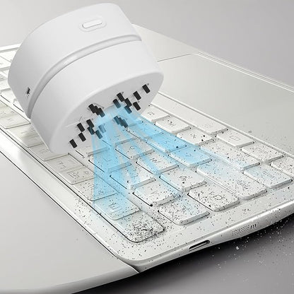 Desktop Vacuum Cleaner, Mini Table Dust Crumb Sweeper USB Charging for Cleaning Eraser Crumbs, Dust, Crumbs, Computer Keyboard and Car (White)