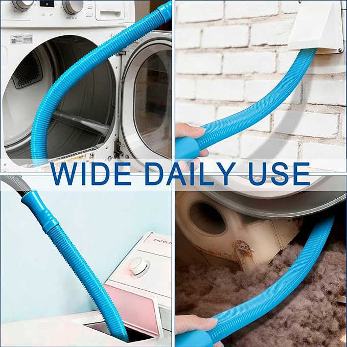 Dryer Vent Cleaner Kit with Universal Vacuum Hose Attachments Fit Most Vaccum Cleaner - Dryer Lint Brush & Vacuum Attachment Set for Clothes Dryer Cleaning, Lint Trap Cleaner, Home Maintenance Tools